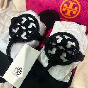 Tory Burch miller knotted pave sandals